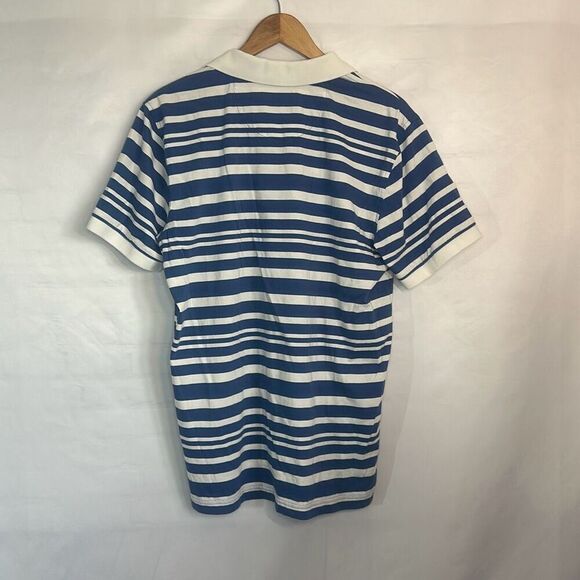 Brooks Brothers Red Fleece Mens Blue White Striped Polo XL Short Sleeve LOOK - Picture 4 of 8